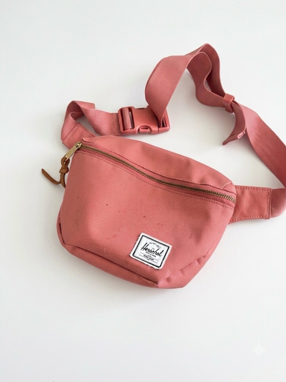 111. Herschel Supply Company Rose Canvas Waist Pack with Gold Zipper